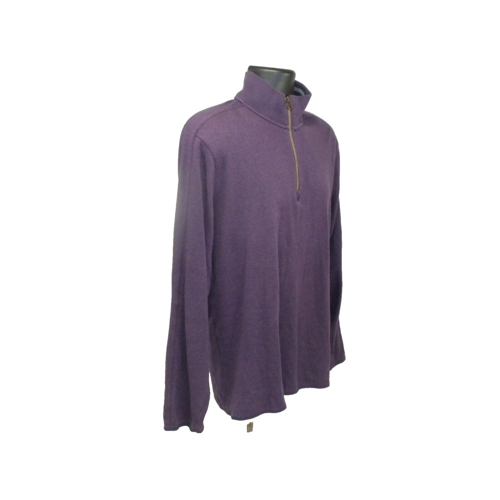 Robert Graham Sweater Mens M Purple 1/4 Zip Classic Fit Mock Neck Pullover Golf - Picture 4 of 11